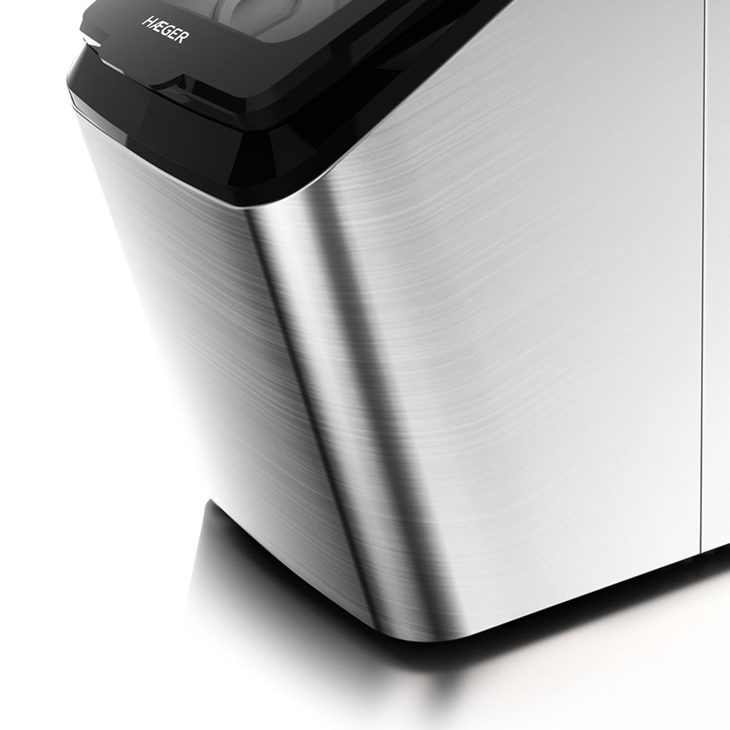 Haeger Ice Maker 15kg/24h Frozen Pro Stainless Steel Ice Maker 15kg/24h – 2 Ice Sizes, 2.8L Tank, R600a, 135W, IM-15S.006A