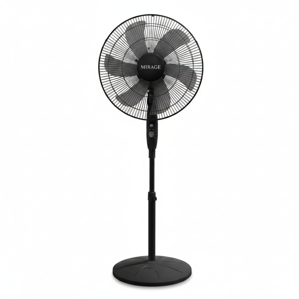 Mirage Stand Fan 18" 70W 5 Blades Copper Motor Black| FS-45-501B