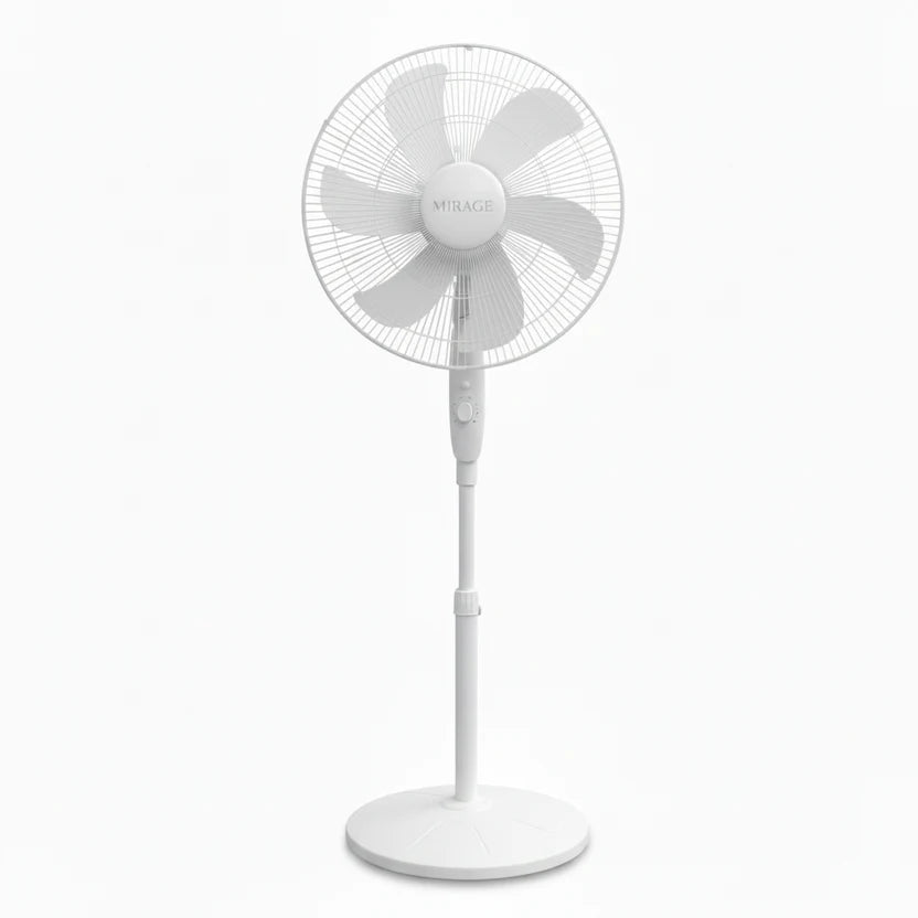 Mirage Stand Fan 18" 70W 5 Blades Copper Motor White | FS-45-501W