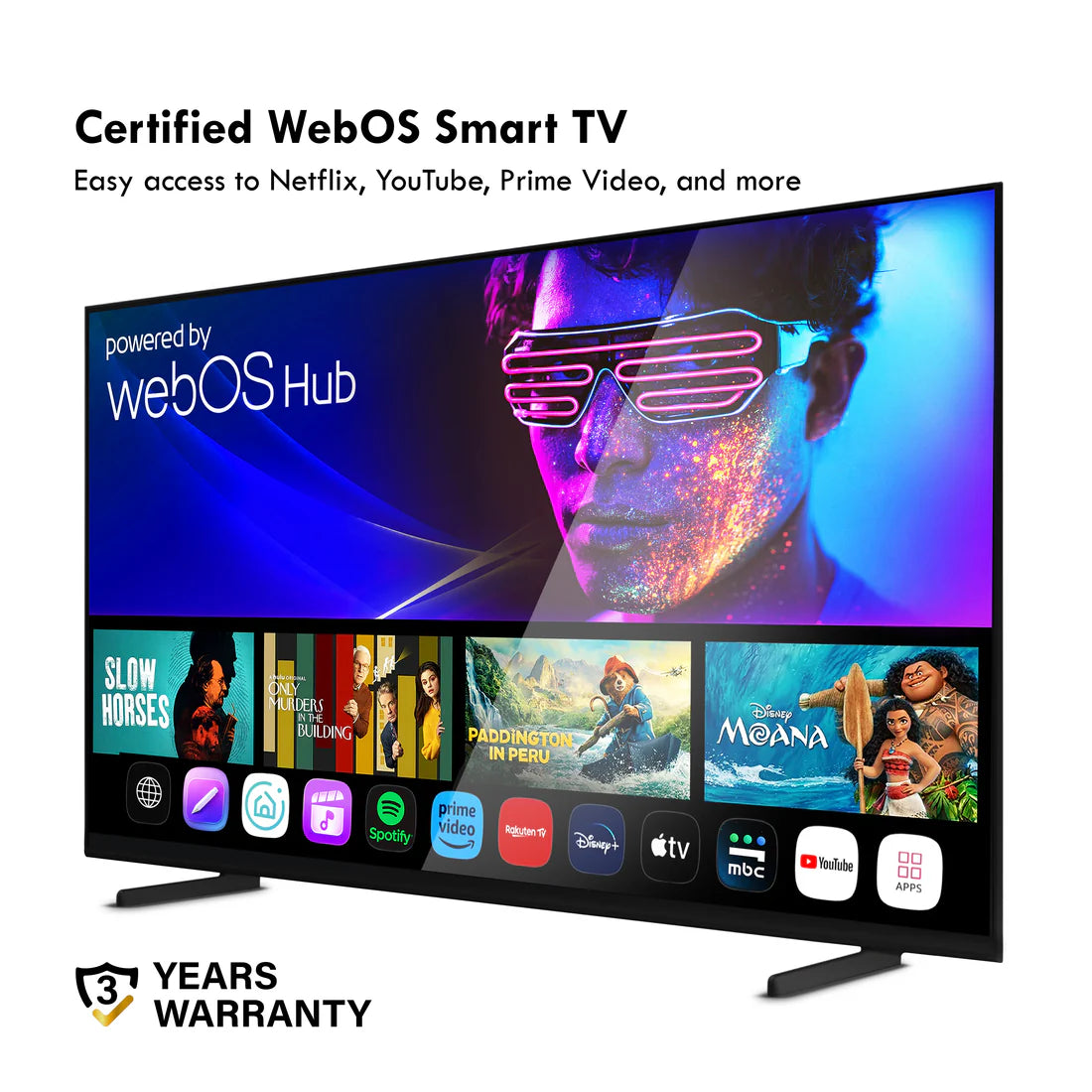 تلفزيون KB ELEMENTS الذكي QLED 4K مقاس 100 بوصة بنظام WebOS، تصميم بدون إطار (ELT100WQ8DE)