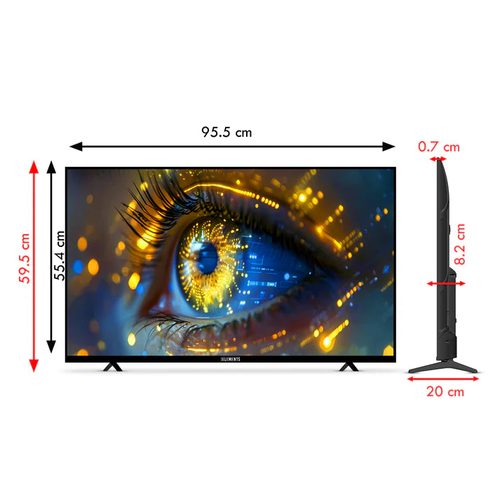 تلفزيون KB ELEMENTS الذكي QLED 4K مقاس 43 بوصة بنظام WebOS، تصميم بدون إطار (ELT43WQ8DE)