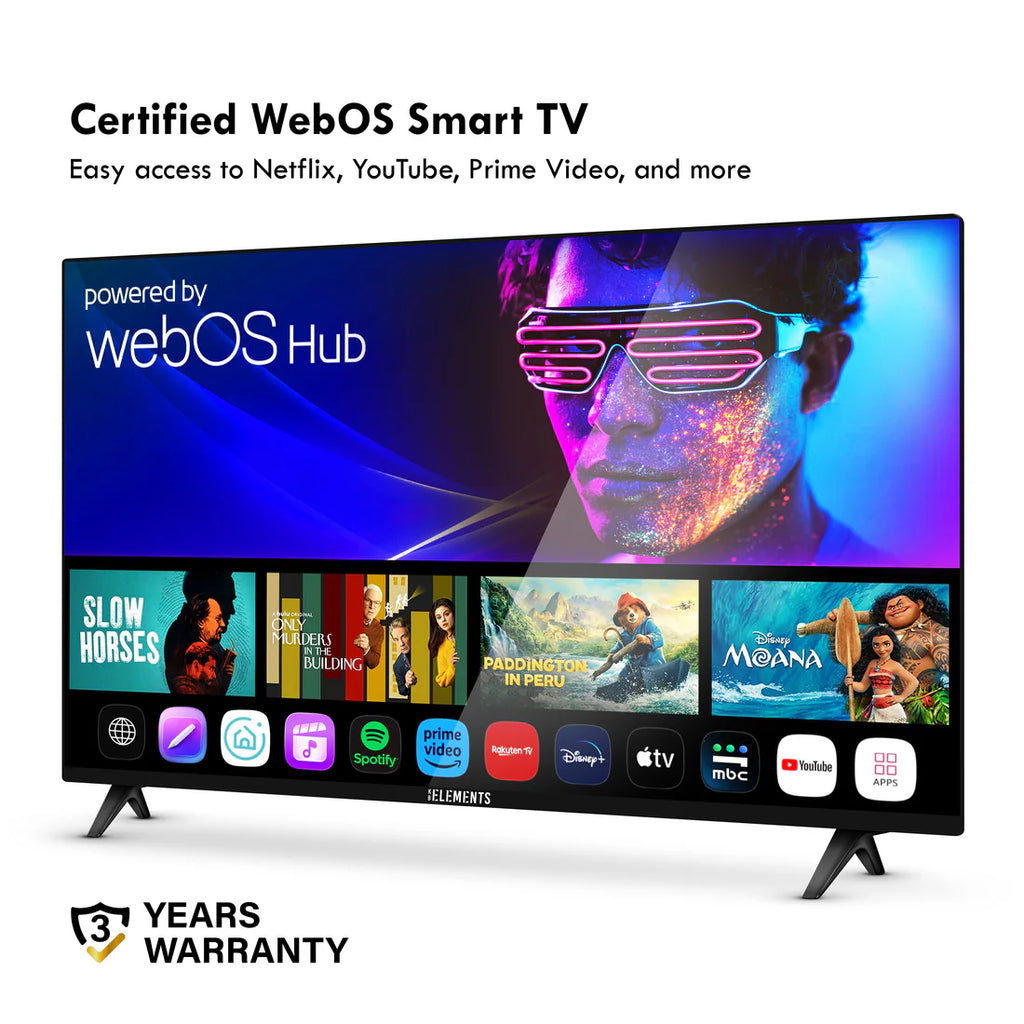 تلفزيون KB ELEMENTS الذكي QLED 4K مقاس 55 بوصة بنظام WebOS، تصميم بدون إطار (ELT55WQ8DE)