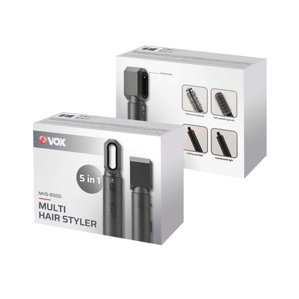 Vox Hot Air Styler 5-in-1 Set 1000W – Dry & Style, Multiple Attachments, MHS800G