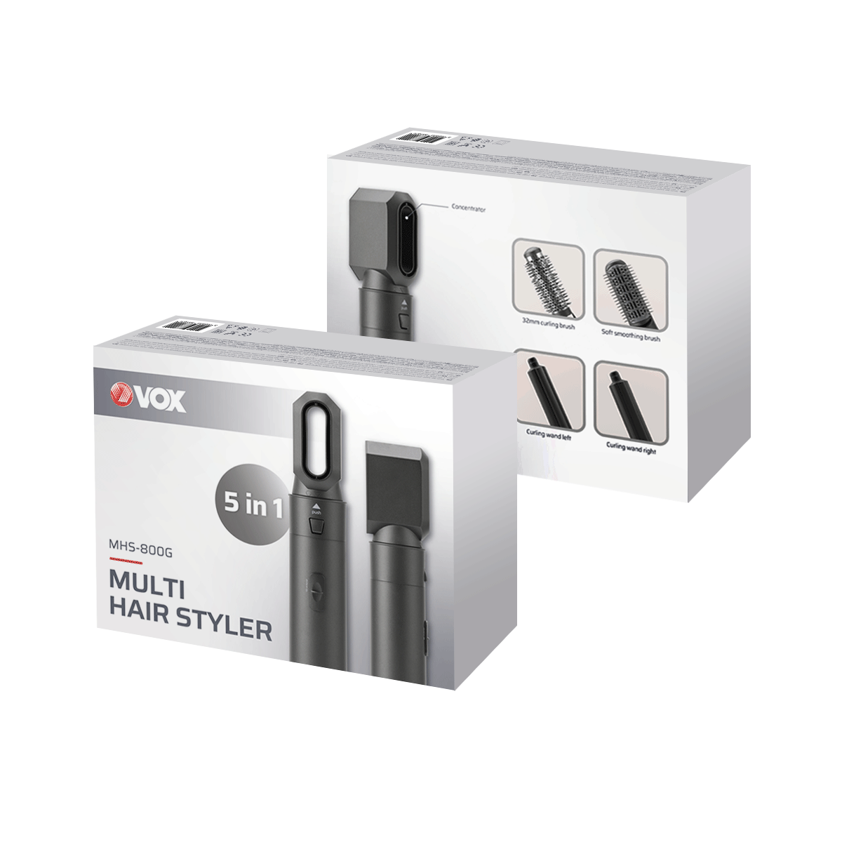 Vox Hot Air Styler 5-in-1 Set 1000W – Dry & Style, Multiple Attachments, MHS800G