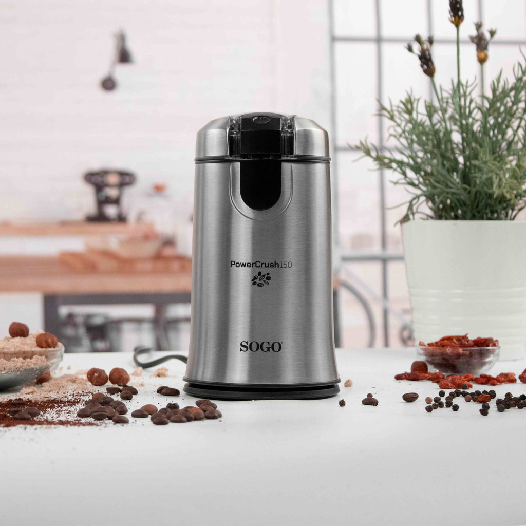 SOGO Electric Coffee & Spice Grinder PowerCrush150  – 150W, 50g, Stainless Steel – MOL-SS-5234