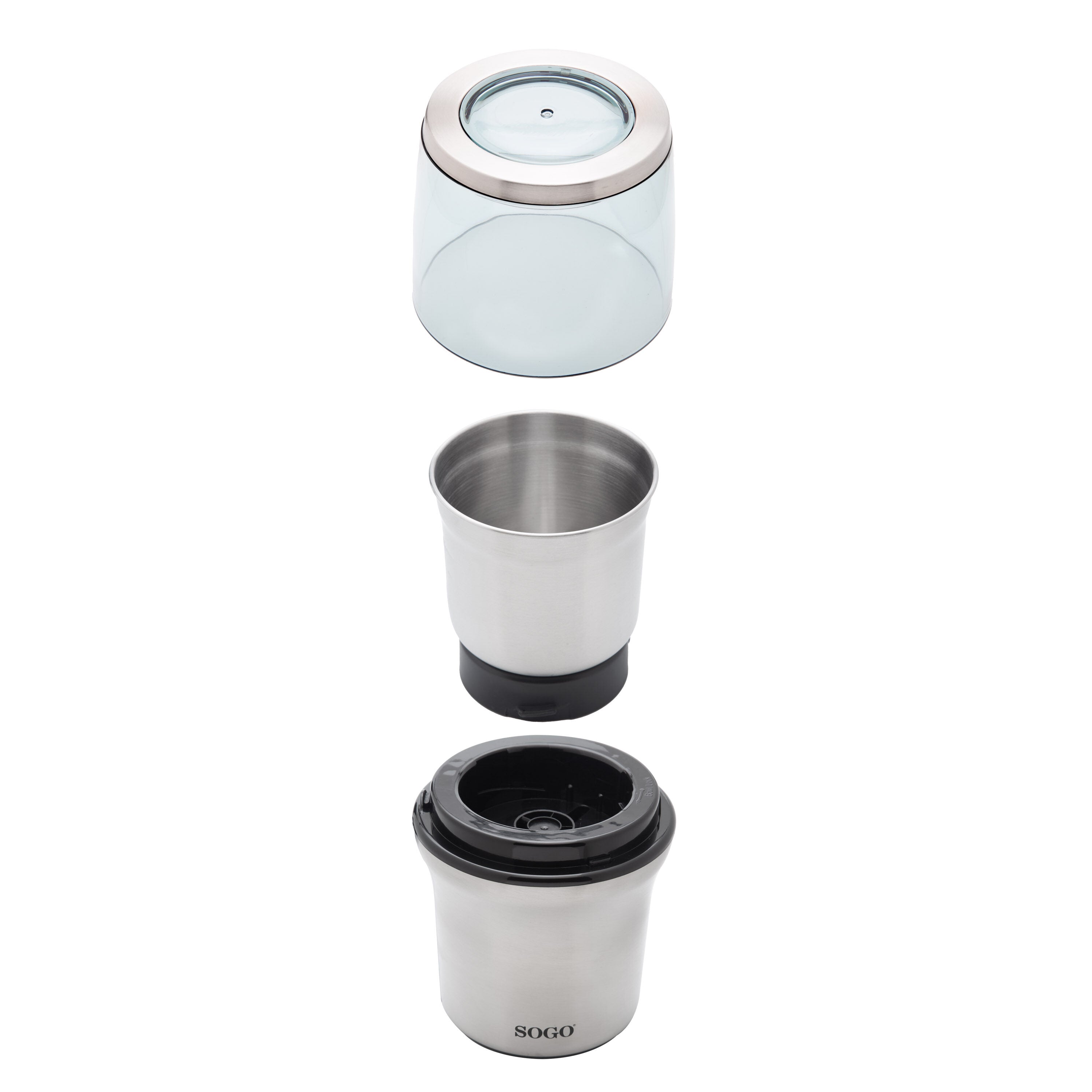 SOGO Electric Grinder & Chopper – 300W, 2 Stainless Steel Cups, Dry & Wet – MOL-SS-5230
