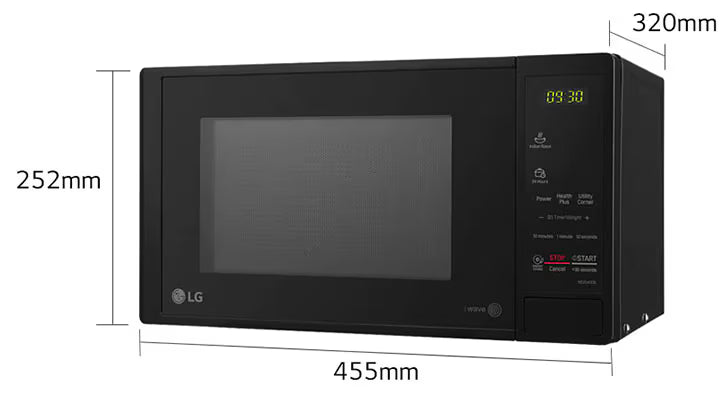 ميكروويف إل جي نيو شيف™ سمارت إنفرتر 20 لتر – أسود، MS2042DB