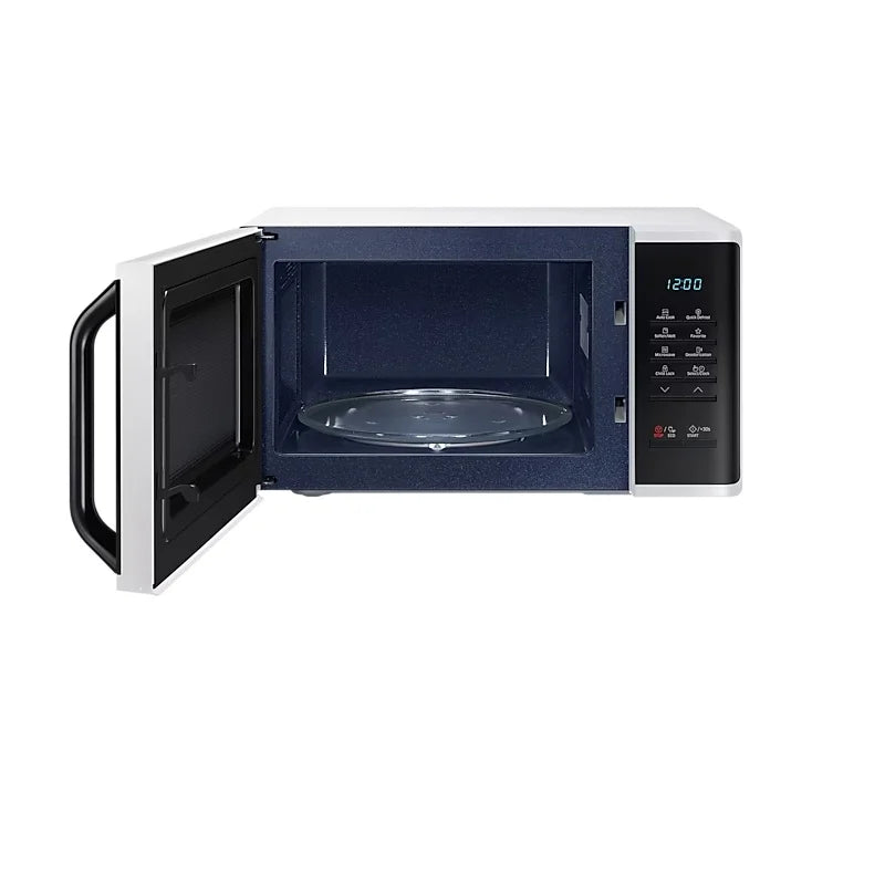 Samsung Solo Microwave 23L – Quick Defrost, Ceramic Enamel, LED, White, MS23K3513AW