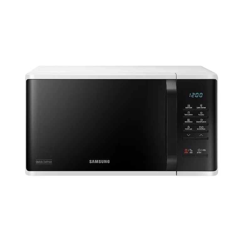 Samsung Solo Microwave 23L – Quick Defrost, Ceramic Enamel, LED, White, MS23K3513AW