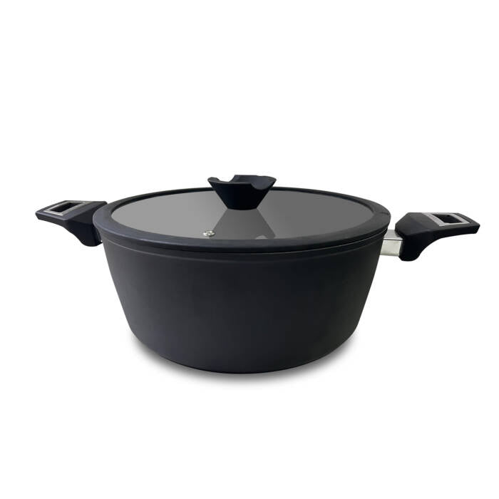 Sogo High Casserole With Glass Lid | Forged Aluminum Gold Series 24cm | SS-23170