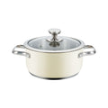 HAEGER Cooking Pot Stainless Steel Pastel Multi Sizes 32, 28, 24, 20, 18, 16 cm | Glass Lid | All Hobs