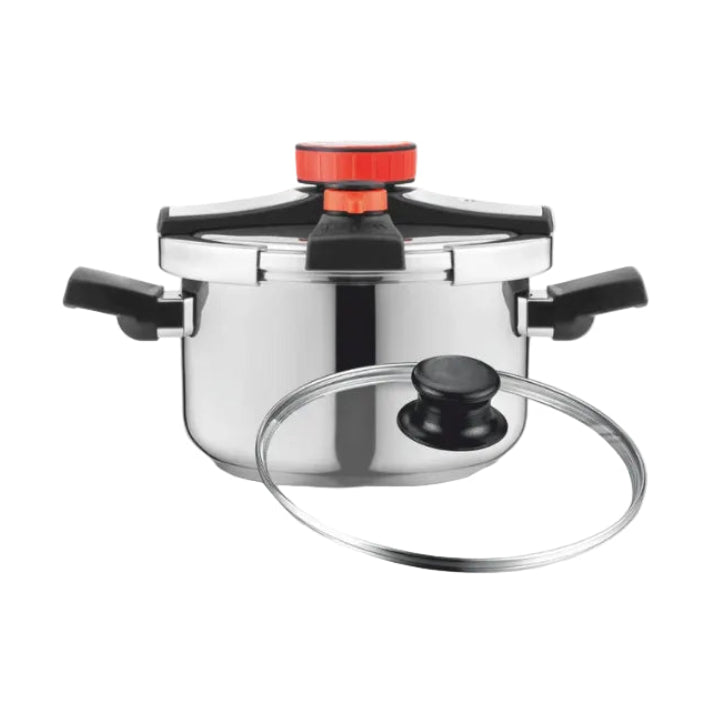 HAEGER Easy Cooker 2-in-1 Pressure Cooker 8L | Stainless Steel | Fast & Safe Cooking, PC-8SS.023A