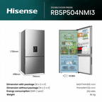 Hisense Refrigerator Bottom Freezer, 500 Liters Gross, Silver