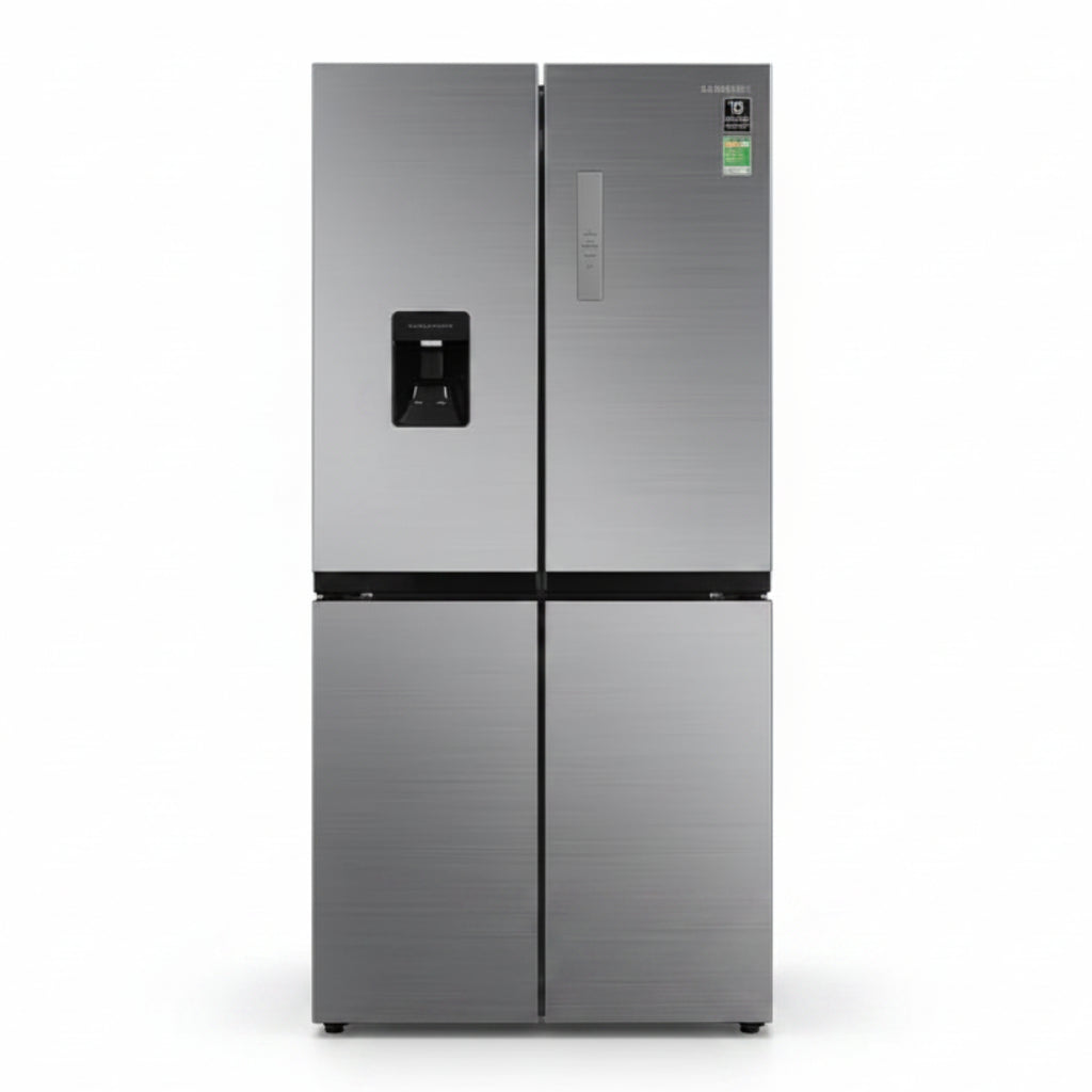 Samsung 4-Door Refrigerator 466L – Twin Cooling Plus, Water Dispenser, Silver, RF48A4010M9/LV