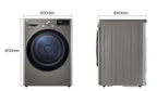 مجفف إل جي DUAL Inverter Heat Pump™ Dryer سعة 9 كجم - فضي بلاتيني، RH90V9PV8N