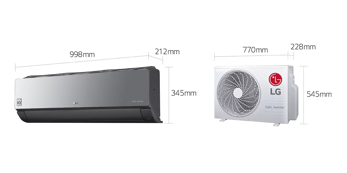 مكيف LG ARTCOOL، سعة 18000 BTU، تحكم بتروس، DUAL Inverter™، مؤين Plasmaster™ Ionizer+، واي فاي، S4-W18KLRPA أسود