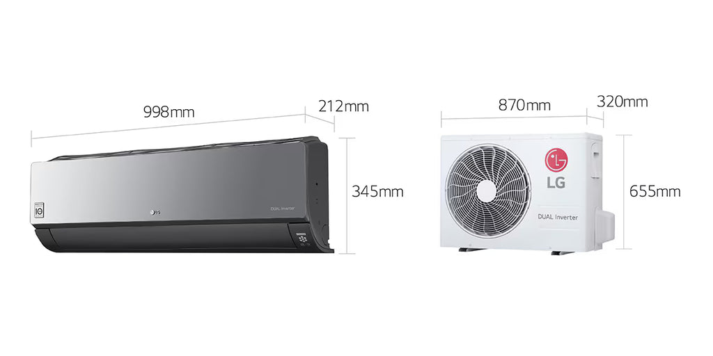 مكيف LG، 24000 BTU، آرت كول، بتقنية DUAL Inverter™، ومؤين Plasmaster™، وواي فاي، S4-W24K2RPE أسود