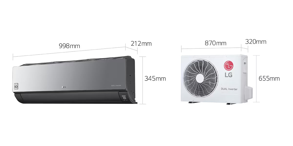 مكيف LG، 24000 BTU، آرت كول، بتقنية DUAL Inverter™، ومؤين Plasmaster™، وواي فاي، S4-W24K2RPE أسود