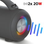Haeger Speaker Super Boom Portable Bluetooth 40W – 24H Battery, IPX5, TWS, Bass Boost, Full-Colour Lighting, SP-40W.001A
