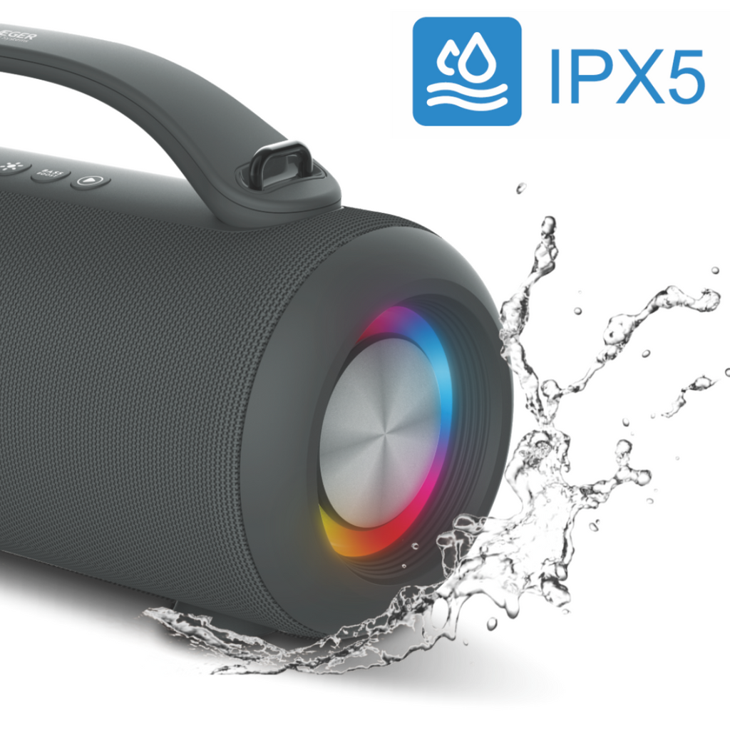 Haeger Speaker Super Boom Portable Bluetooth 40W – 24H Battery, IPX5, TWS, Bass Boost, Full-Colour Lighting, SP-40W.001A