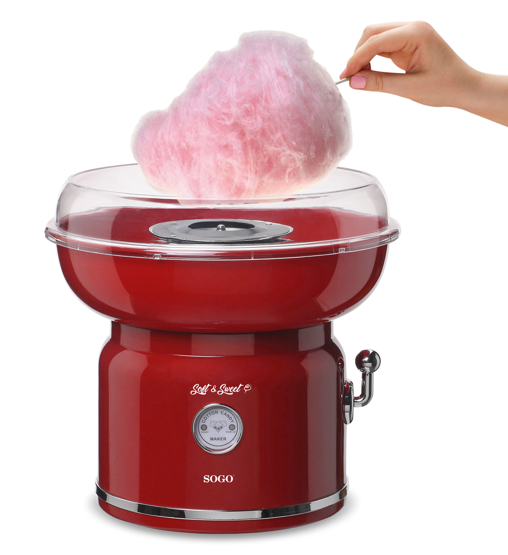 SOGO Cotton Candy Machine Retro 500W – LED Indicators, Easy Clean CC-SS-11975