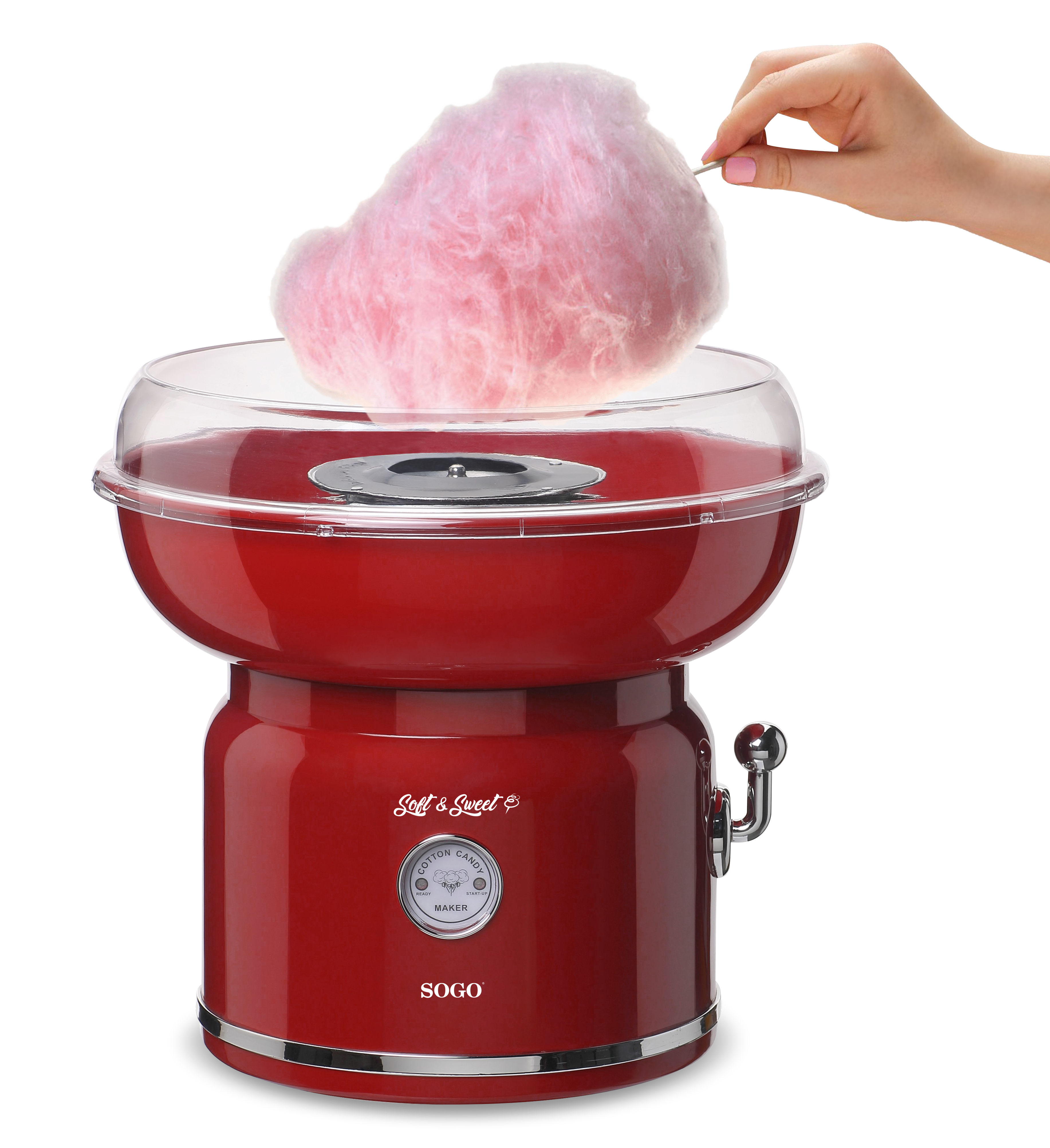 SOGO Cotton Candy Machine Retro 500W – LED Indicators, Easy Clean CC-SS-11975