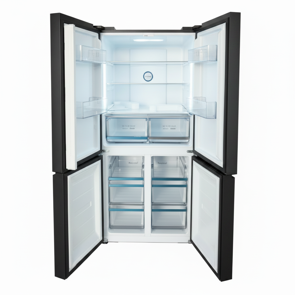Mirage Four Door Refrigerator Black Pure Glass No Frost 630L Inverter  | MR-FRB731INV