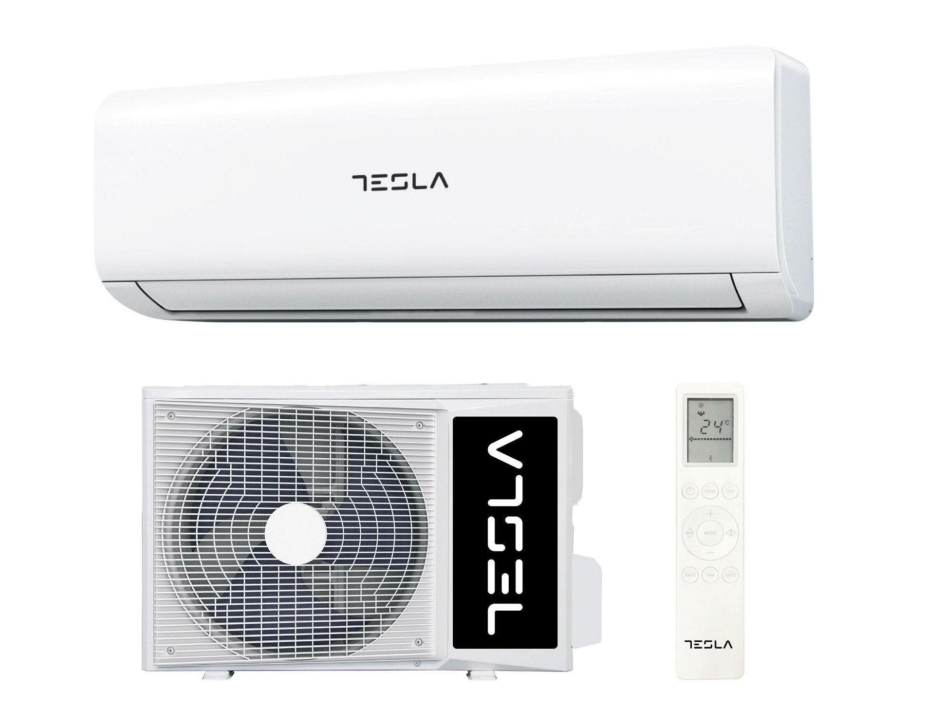 Tesla AC 12000 BTU Inverter, WiFi, Gear Control, White