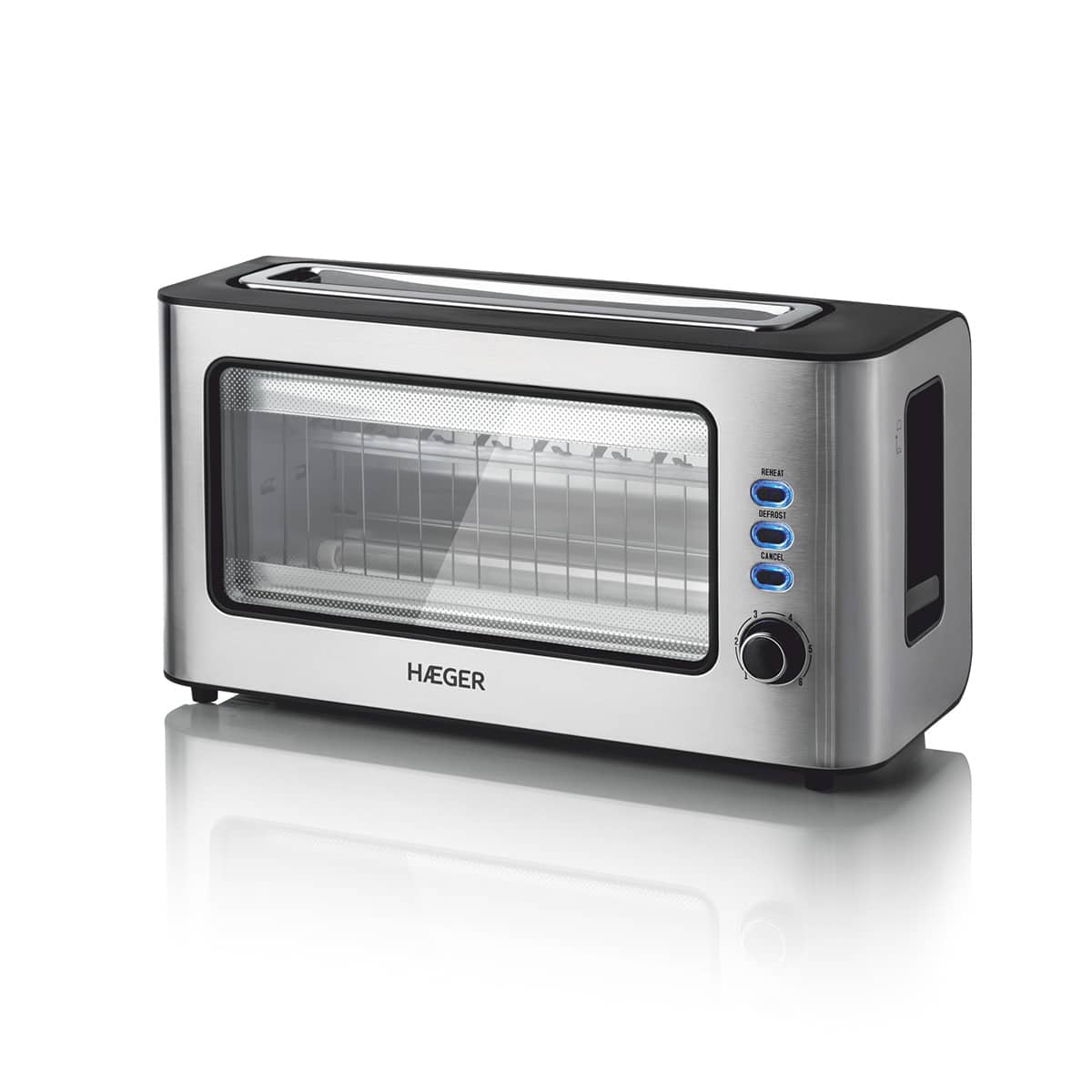 HAEGER Window Toaster with Easy View Glass Window – 1000W | TO-100.014A