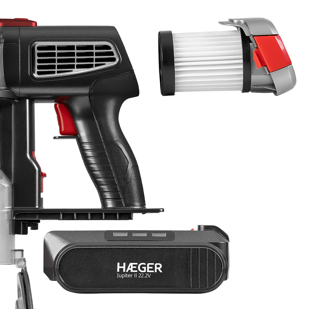 Haeger Cordless Vacuum Cleaner 22.2V – Jupiter II, 40 Min, Cyclonic Filter, LED Brush