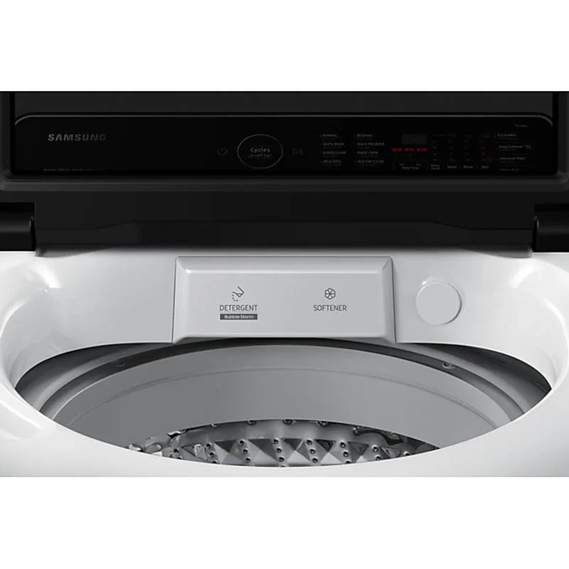 Samsung Top-Load Washing Machine 15kg – EcoBubble, BubbleStorm, Digital Inverter, Smart Check, White | WA15CG5441BWRQ