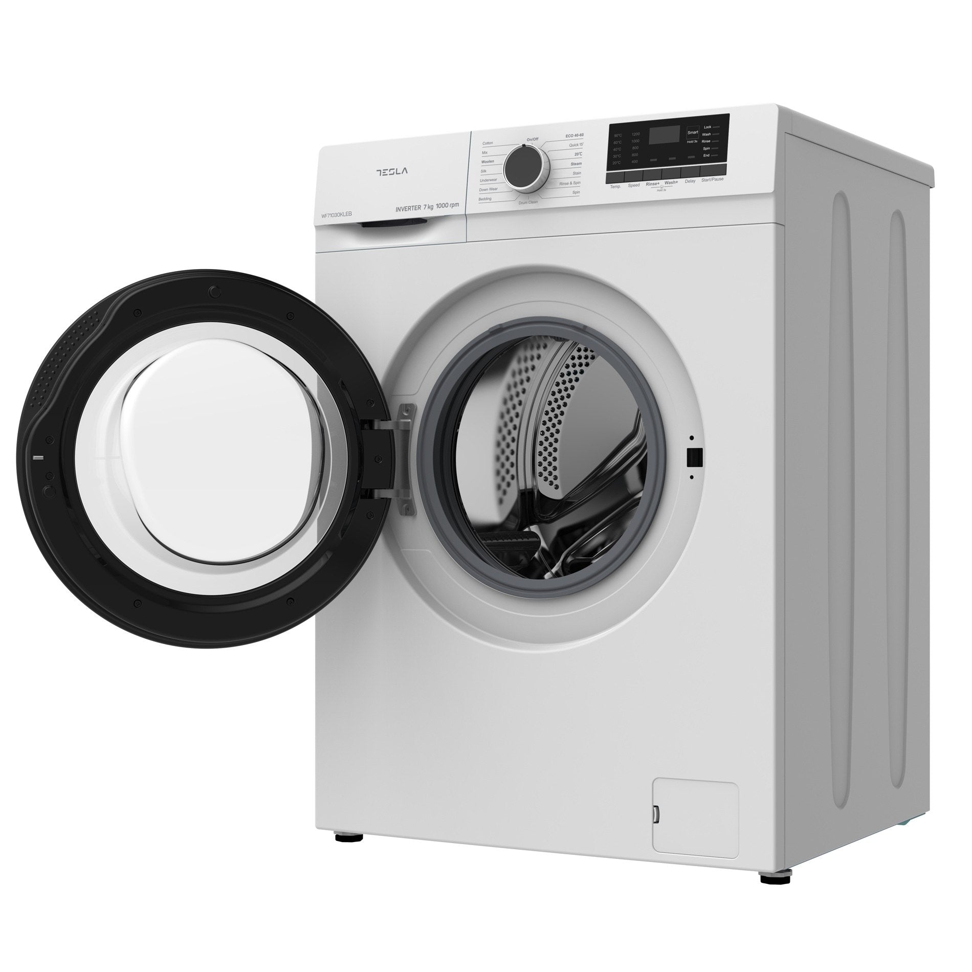 غسالة تسلا ذات التحميل الأمامي، 7 كجم، 1000 دورة في الدقيقة، WF71030KLEB، أبيض