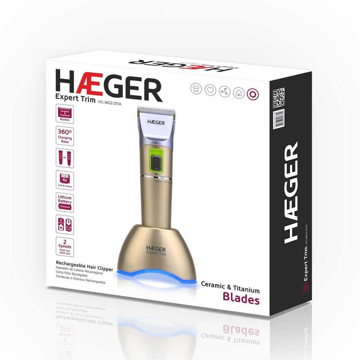HAEGER Hair Clipper Expert Trim Professional Rechargeable – 2200mAh | HC-WG3.011A