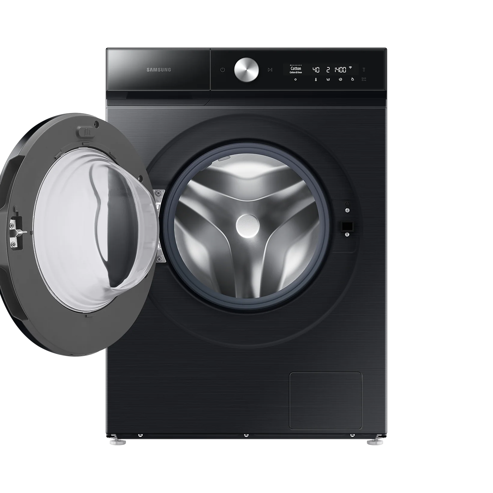 Samsung Washing Machine Bespoke Front-Load 12kg – AI Wash, QuickDrive, Auto Dispense, Steam, SmartThings, Black | WW12BB944DGBSP