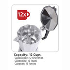 Haeger Moka Maker Pot 12-Cup Aluminum Coffee Maker CP-12A009A