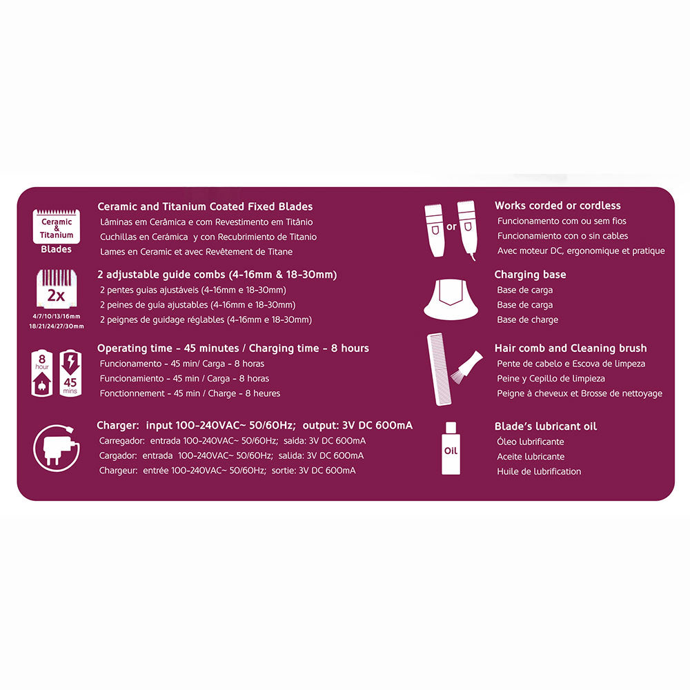 HAEGER Hair Clipper Precision II Cordless – Wet & Dry | HC-03W.009A