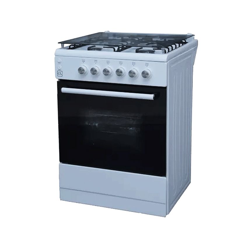 Luxell Freestanding cooker, 4 Burner 58x58cm - Euro Burner, Auto Ignition, Lamp,LF66GG40, White|Black|Grey
