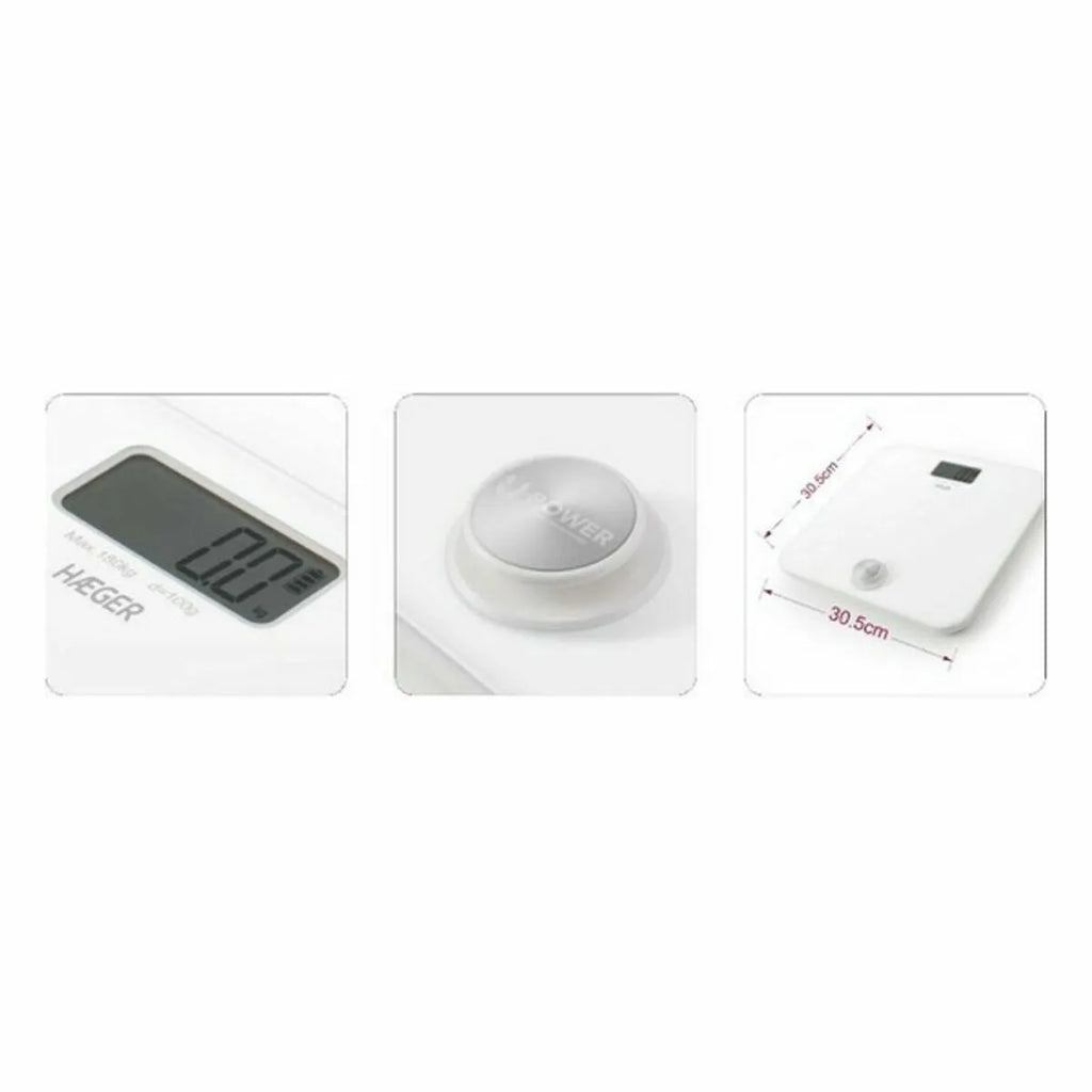 HAEGER Digital Bathroom Scale – 180kg, LCD, Auto Power Off | BS-DIG.011A
