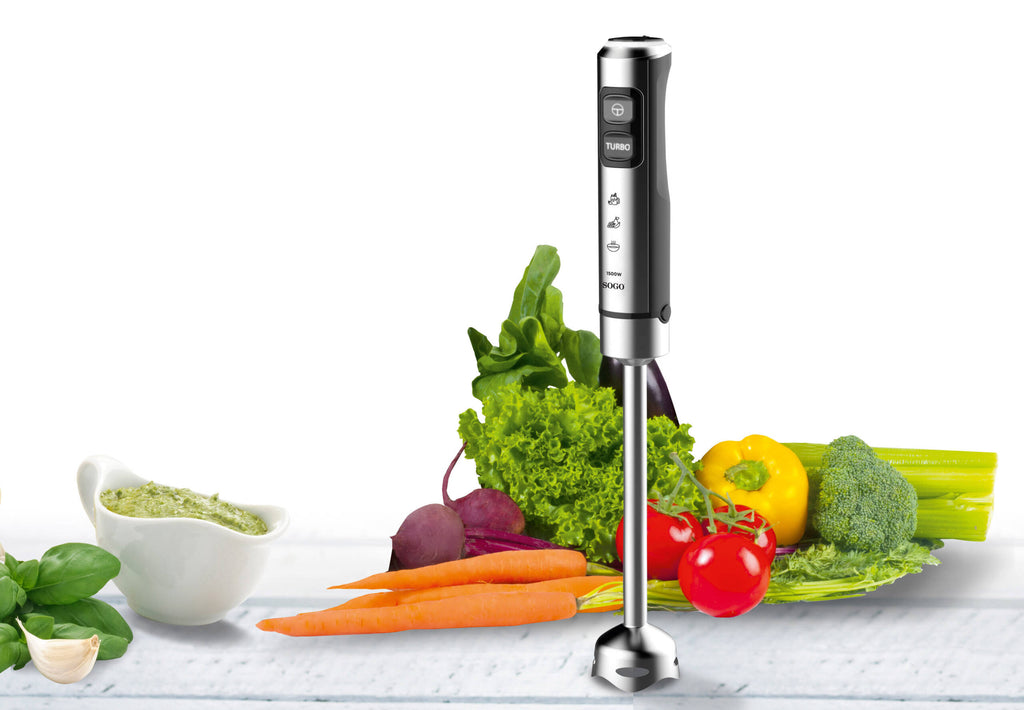 SOGO Hand Blender – 1500W, 23-Speed, Titanium Blades, 800ml BPA-Free Jug – BAT-SS-14475