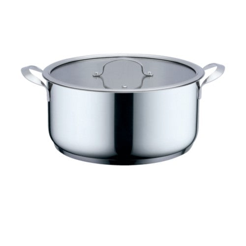 HAEGER Cooking Pot Stainless Steel Multi Sizes 32, 28, 24, 20, 18, 16 cm | Glass Lid | All Hobs