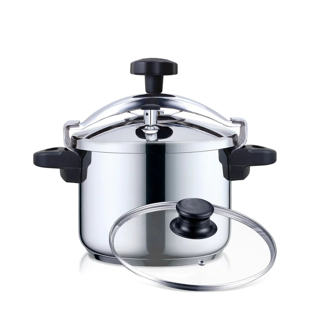 Haeger Pressure Cooker Inox Plus 10L Stainless Steel  | Triple Safety | Induction | Glass Lid