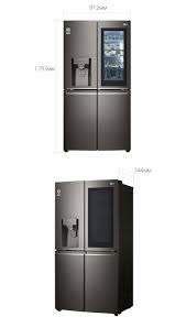 LG Refrigerator 4 Doors, Instaview Knock Knock, 423 Liters, GR-X24FMKBL