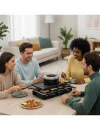 Haeger Fondue, Grill & Raclette Set for 8 Cool Dinner – 1400W GR-FRG.016A