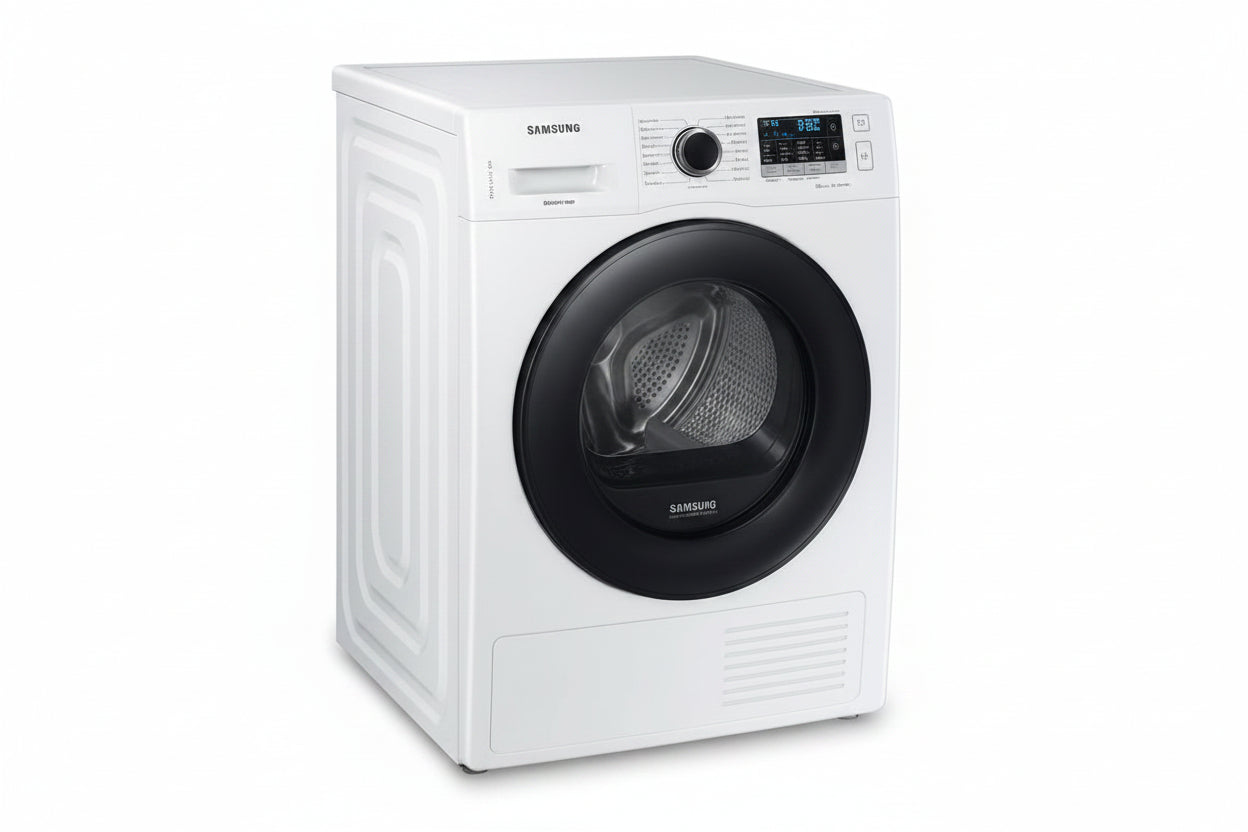 Samsung Dryer Heat Pump Condenser Tumble 9 KG  Series 5 White – A++ Energy, SensorDry, Diamond Drum | DV90TA040AE