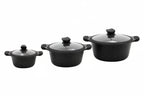 Mirage Black Granite Coated Casserole Set 3 Pcs | M-C2028