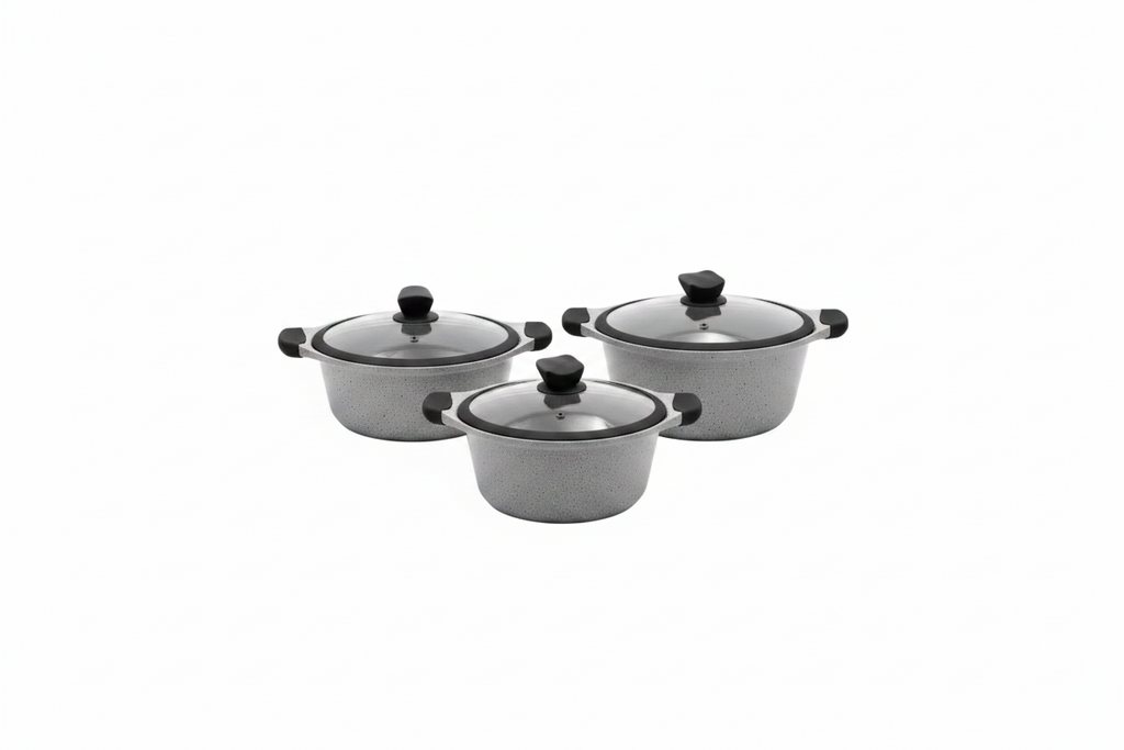 Mirage Grey Granite Coated Casserole Set 3 Pcs | M-C2028