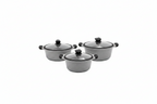 Mirage Grey Granite Coated Casserole Set 3 Pcs | M-C2028