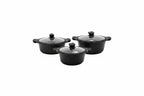 Mirage Black Granite Coated Casserole Set 3 Pcs | M-C2028