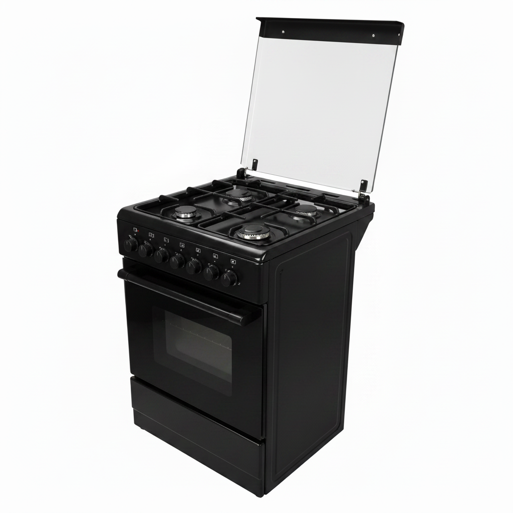 Mirage Freestanding Gas Cooker GE1640 – 4 Burners Sabaf | 60x60cm | Black