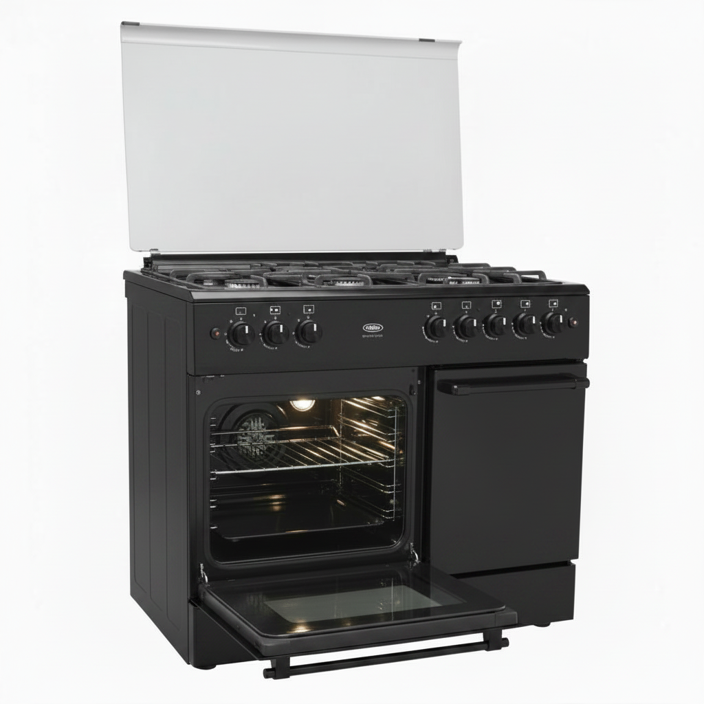 Mirage Gas Cooker Freestanding 1009 – 5 Burners | 90cm | Convection Fan | Thermostat | Black
